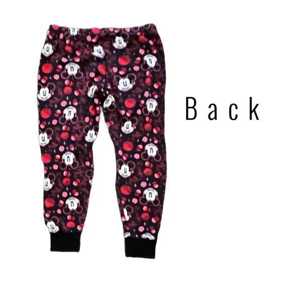 Disney Mickey Mouse Christmas Pajama Pants–Large Black & Red Holiday Lounge Wear - Picture 3 of 7
